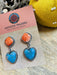 Navajo Sterling Silver, Orange Spiny & Turquoise Heart Dangle Earrings - Culture Kraze Marketplace.com