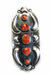 Navajo Sterling Silver Orange Spiny Oyster 5 Stone Ring - Culture Kraze Marketplace.com