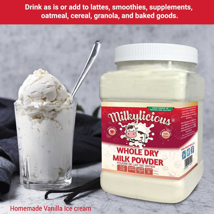 Milkylicious Whole Dry Milk Powder – 1.5lbs (24 oz) Jar-4