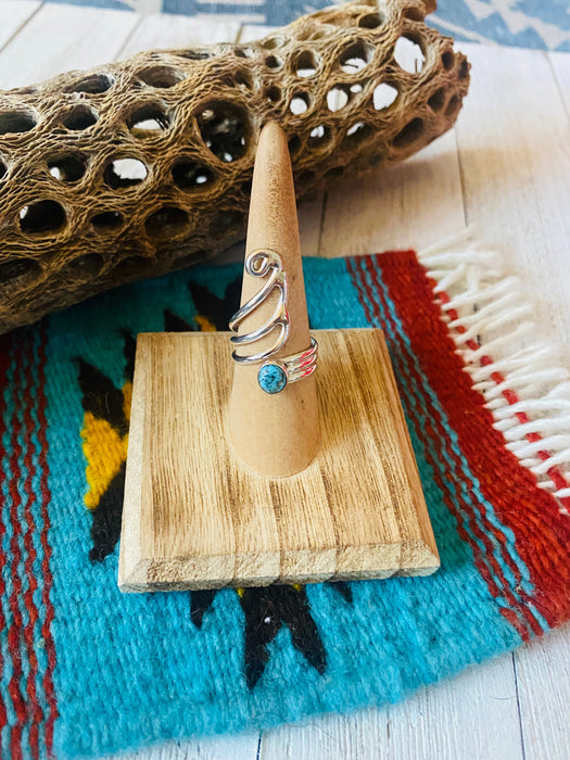 Navajo Kingman Turquoise & Sterling Silver Adjustable Ring - Culture Kraze Marketplace.com