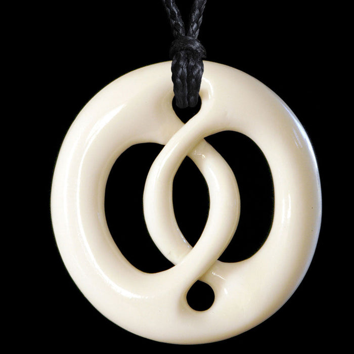 Round Overlay Twist, handcrafted bone pendant - Culture Kraze Marketplace.com