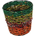 <center>Recycled Candy Wrapper Planter </br>Crafted by Artisans in India </br>Measures 6” deep x 6” diameter</center>