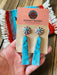 Navajo Sterling Silver & Turquoise Slab Concho Dangle Earrings - Culture Kraze Marketplace.com