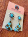 Navajo Number 8 Turquoise & Sterling Silver Flower Dangle Earrings - Culture Kraze Marketplace.com