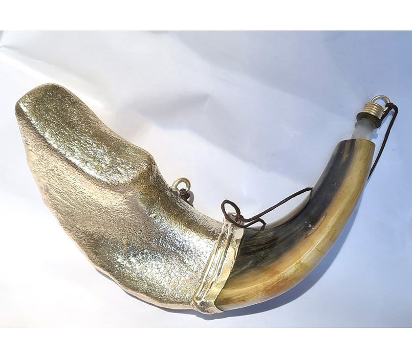 Rams Horn Shofar for Anointing Oil - Lions Jerusalem Design - Culture Kraze Marketplace.com