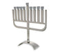 Angular Aluminum Menorah with Glittering Silver Cups - 12.5 Inches - Culture Kraze Marketplace.com