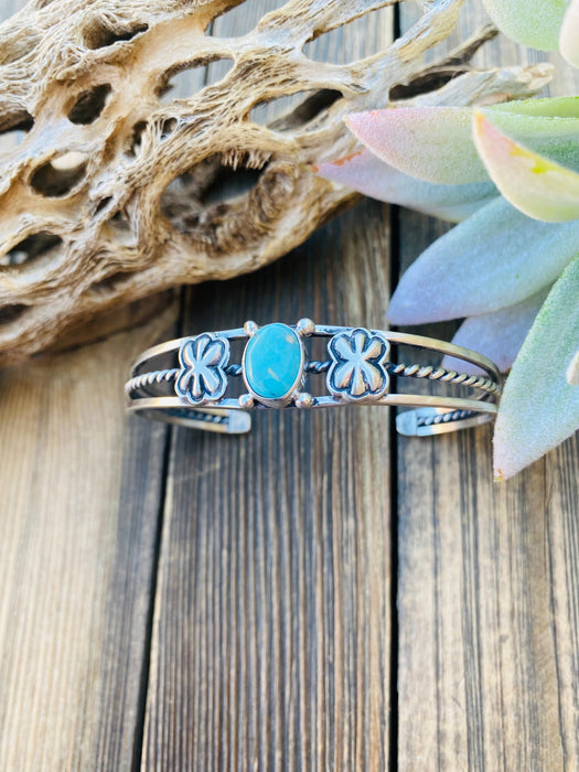 Navajo Sterling Cuff & Kingman Turquoise Cuff Bracelet