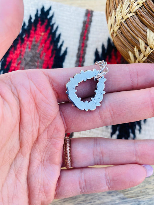 Navajo Sterling Silver & Turquoise Cluster Necklace