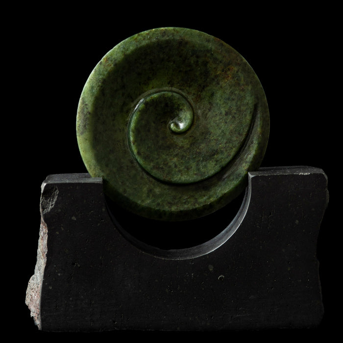 Pounamu Koru disc form sculpture by Alex Sands - Culture Kraze Marketplace.com