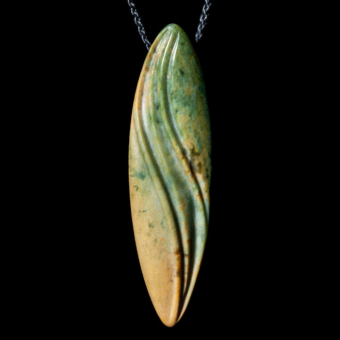 Pounamu Carved Leaf Pendant - Culture Kraze Marketplace.com