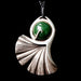 Sterling Silver Ginkgo Leaf Pendant with Pounamu Insert - Culture Kraze Marketplace.com