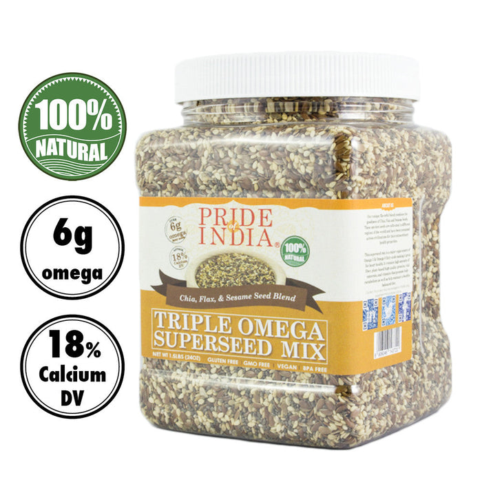 Triple Omega Superseed Mix - Chia Flax & Sesame Superfood Jar-0