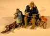 Miniature Ceramic Figurine Father & Son Sitting on a Log Reading Books - 2.5" Color : Powdered Blue and Blue - Culture Kraze Marketplace.com