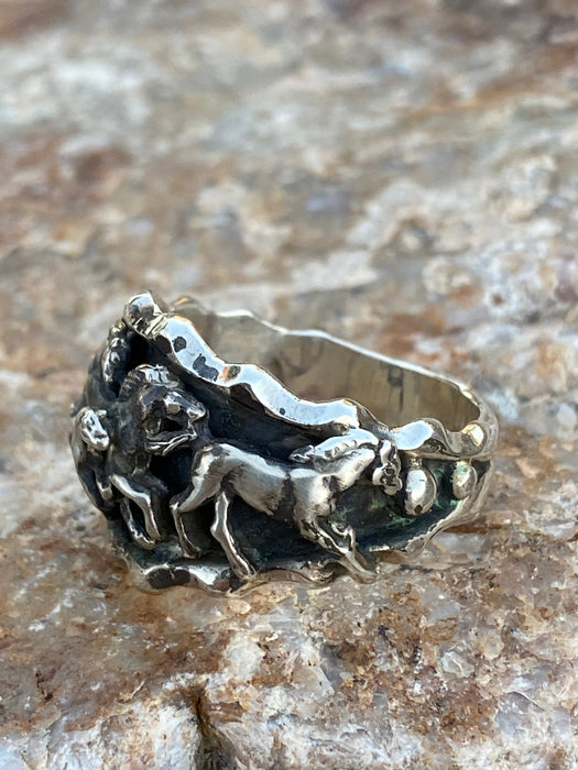 Navajo Sterling Running Horses Ring Size 11.5 - Culture Kraze Marketplace.com