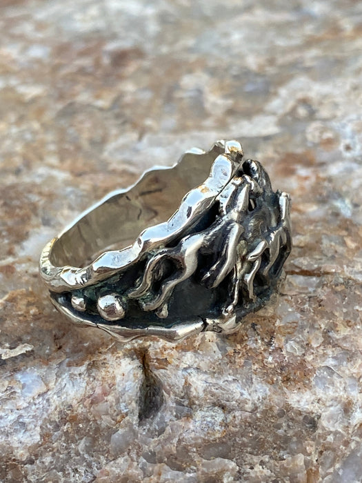 Navajo Sterling Running Horses Ring Size 11.5 - Culture Kraze Marketplace.com