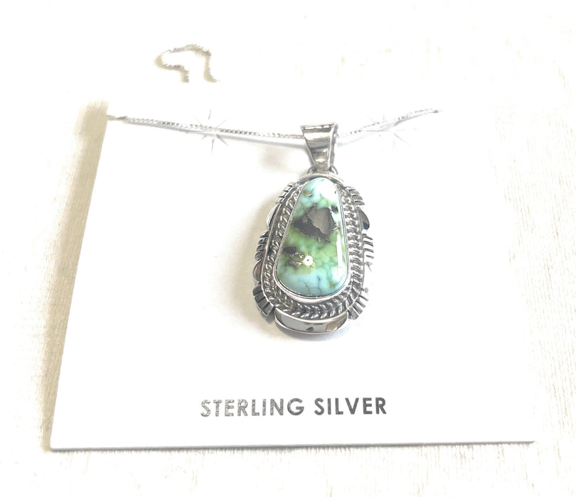 Navajo Sterling Silver & Turquoise Necklace Signed