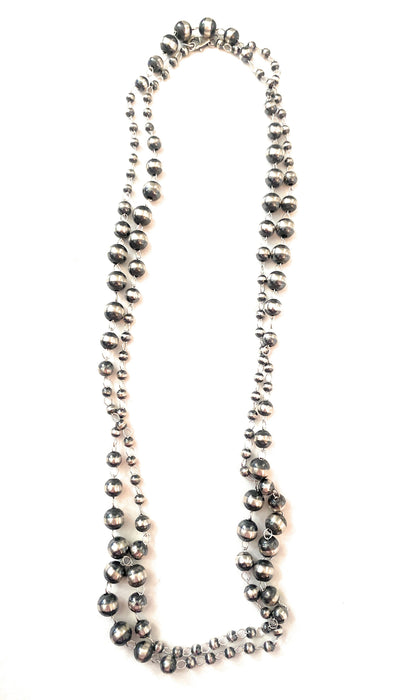 Navajo Sterling Silver Pearl Beaded 48” Necklace - Culture Kraze Marketplace.com