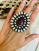 Navajo Sterling Silver, Mother of Pearl & Purple Spiny Cluster Adjustable Ring - Culture Kraze Marketplace.com