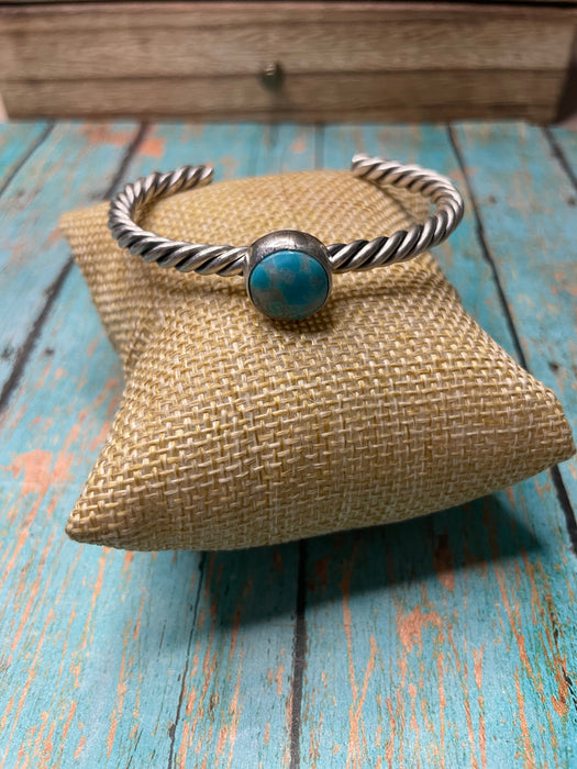 Navajo Sterling Rope Cuff & Turquoise Cuff Bracelet