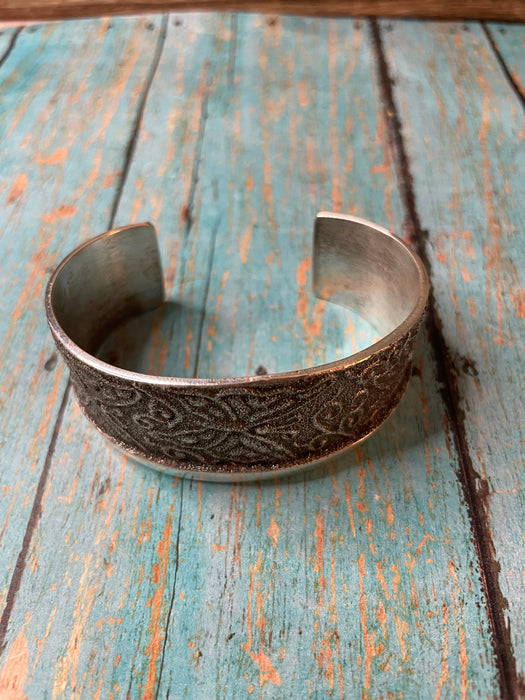 Navajo Sterling Silver Butterfly Bracelet Stamped And Signed