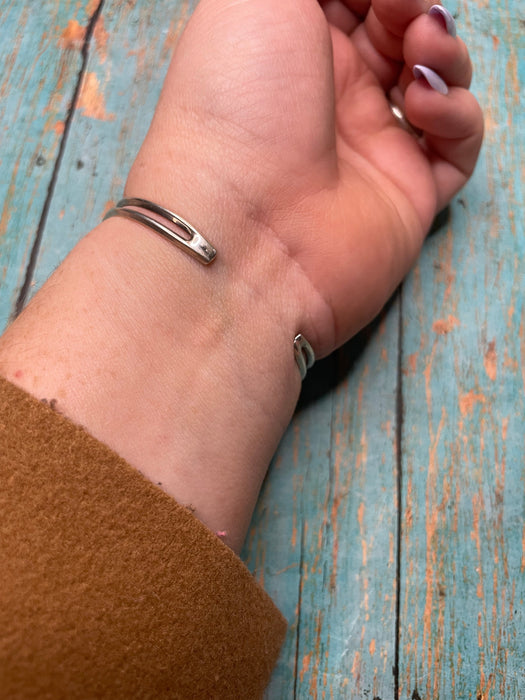 Navajo Sterling Silver & Turquoise Stacker Cuff Bracelet