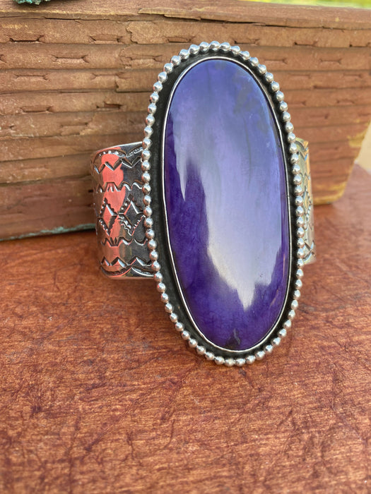 Jennifer Garcia Sterling Silver & Charoite Cuff Bracelet