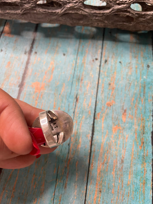 Old Pawn Navajo Sterling Silver & Charorite Ring Size 9 - Culture Kraze Marketplace.com