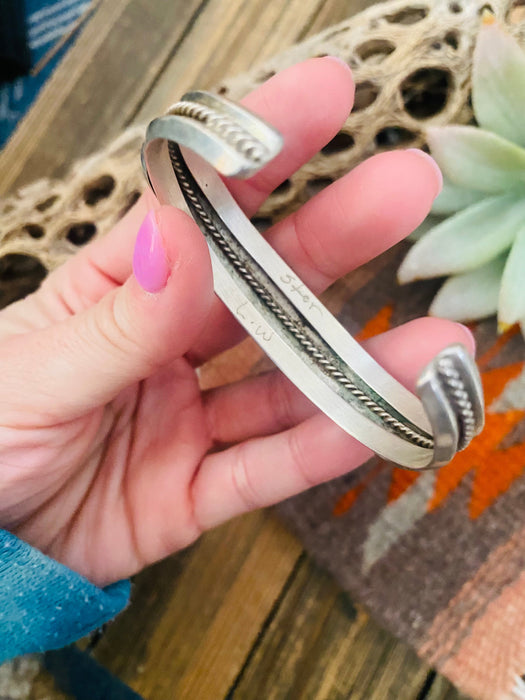 Navajo Old Pawn Vintage Turquoise & Sterling Silver Cuff Bracelet