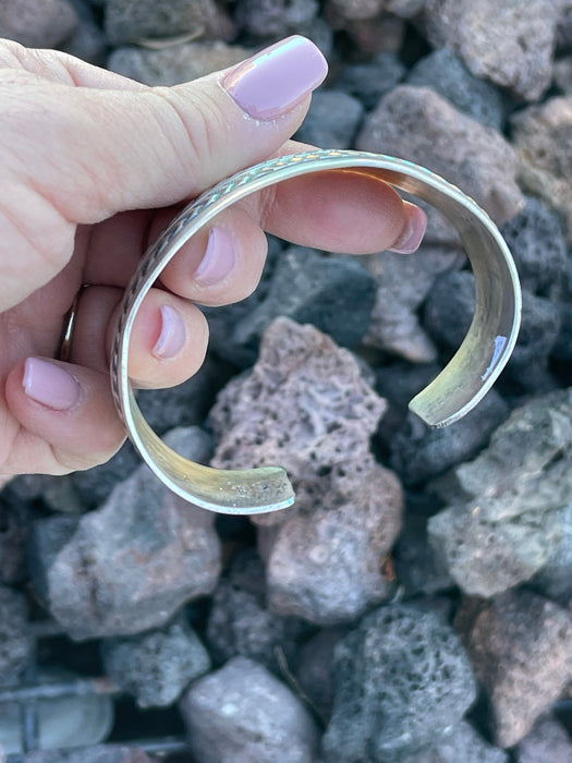 Navajo Sterling Silver HandStamped Southwest Bracelet Cuff