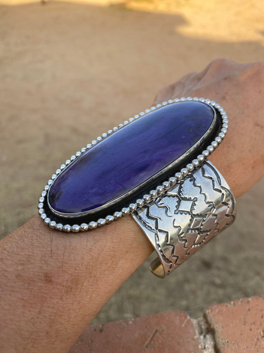 Jennifer Garcia Sterling Silver & Charoite Cuff Bracelet