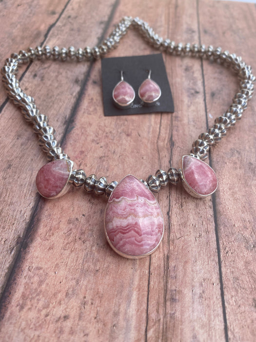 Navajo Rhodonite & Sterling Silver Beaded Necklace Set - Culture Kraze Marketplace.com