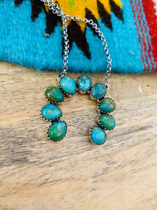 Handmade Sterling Silver & Turquoise Naja Necklace