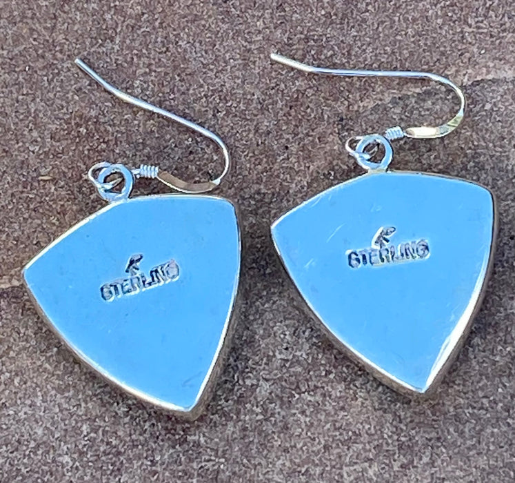 Turquoise & Sterling Silver Shield Dangle Earrings - Culture Kraze Marketplace.com