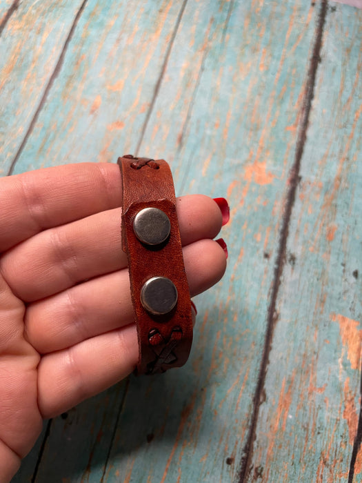 Handmade Brown Leather Bracelet