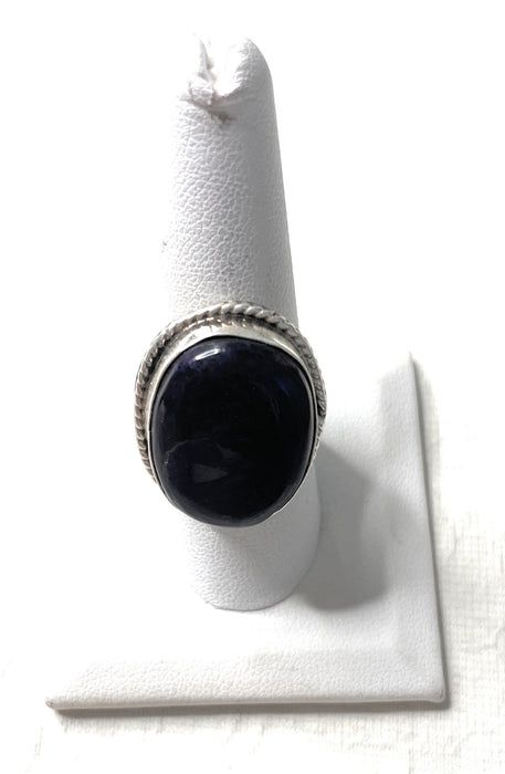 Old Pawn Navajo Sterling Silver & Charorite Ring Size 9 - Culture Kraze Marketplace.com