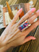 Navajo Sterling Silver & Pink Dream Mohave Rectangle Inlay Ring Size 8.25 - Culture Kraze Marketplace.com