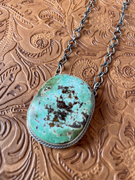 Navajo Turquoise And Sterling Silver Necklace