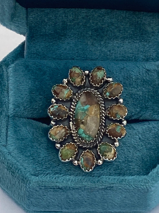 Gorgeous Handmade Royston Turquoise And Sterling Silver Adjustable Ring - Culture Kraze Marketplace.com