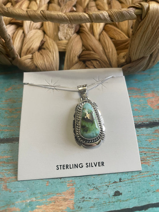 Navajo Sterling Silver & Turquoise Necklace Signed