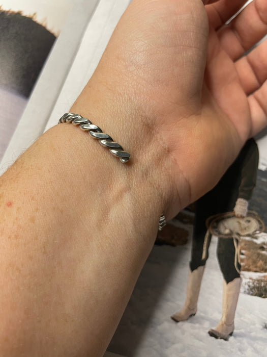 Navajo Sterling Silver & Turquoise Stacker Cuff Bracelet