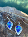 Navajo Lapis, Turquoise, Blue Opal Sterling silver Drop Dangle Earrings - Culture Kraze Marketplace.com