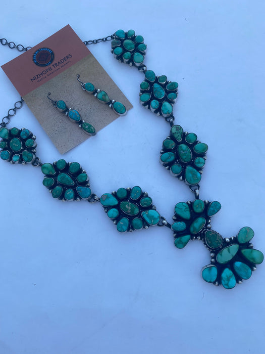 Sheila Becenti Royston Turquoise Drop Necklace Set