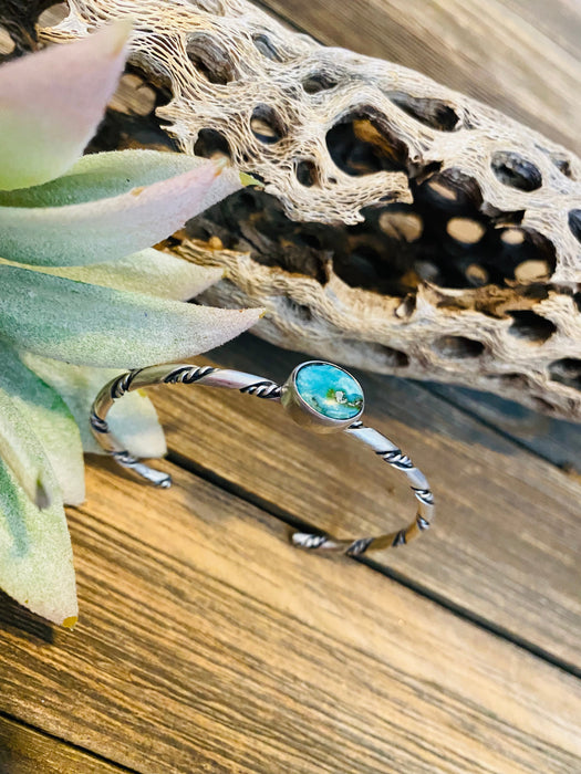 Navajo Sterling Silver & Sonoran Mountain Turquoise Cuff Bracelet