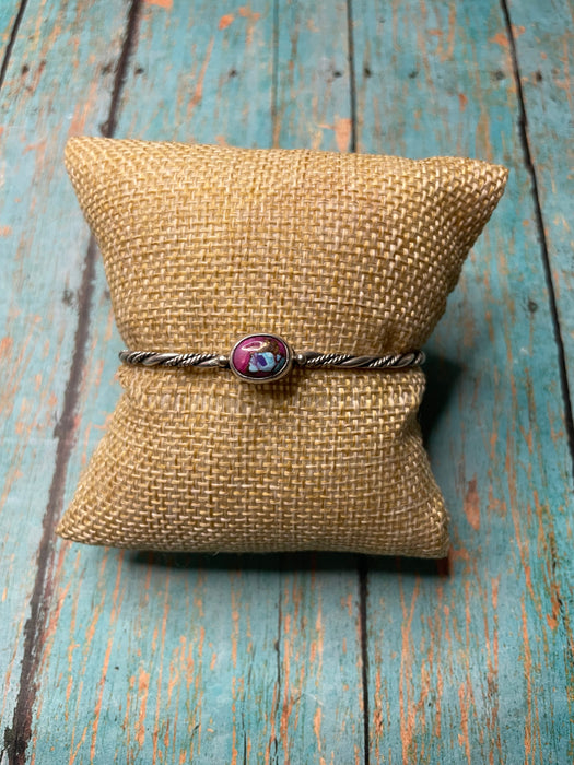 Navajo Purple Dream And Sterling Silver Adjustable Bracelet Cuff