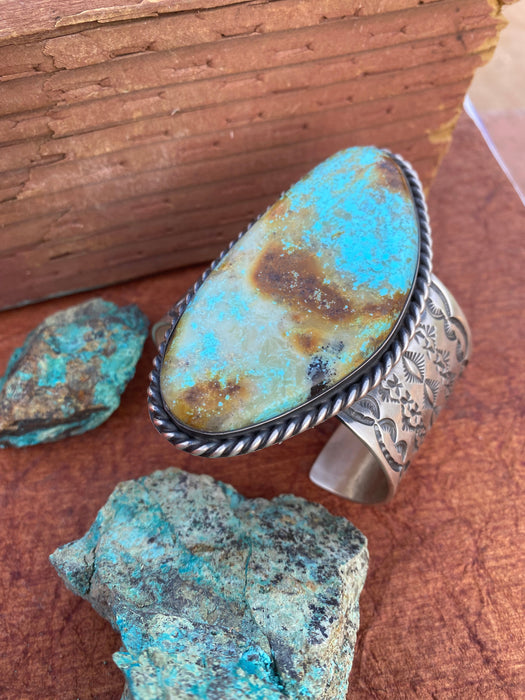 Jennifer Garcia Sterling Silver & Royston Turquoise Cuff Bracelet