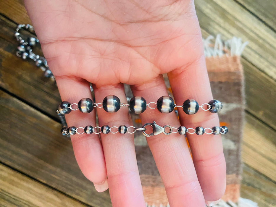 Navajo Sterling Silver Pearl Beaded 48” Necklace - Culture Kraze Marketplace.com