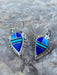 Navajo Lapis, Turquoise, Blue Opal Sterling silver Drop Dangle Earrings - Culture Kraze Marketplace.com