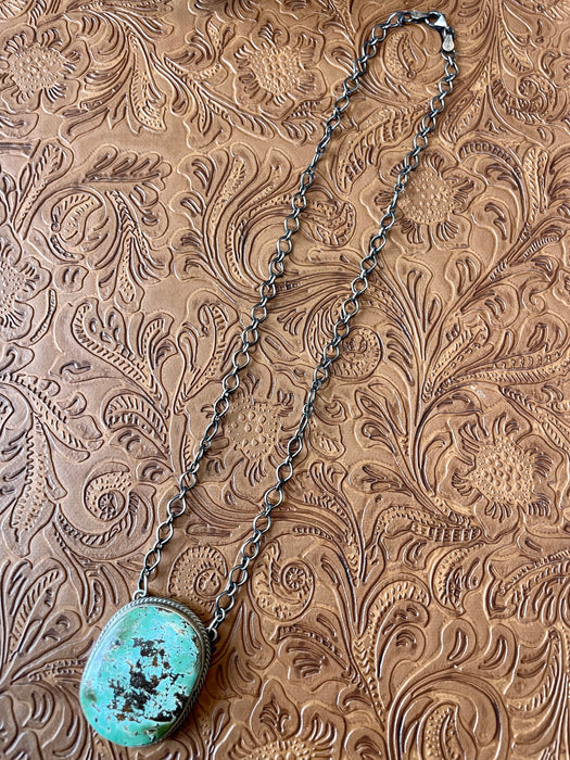 Navajo Turquoise And Sterling Silver Necklace