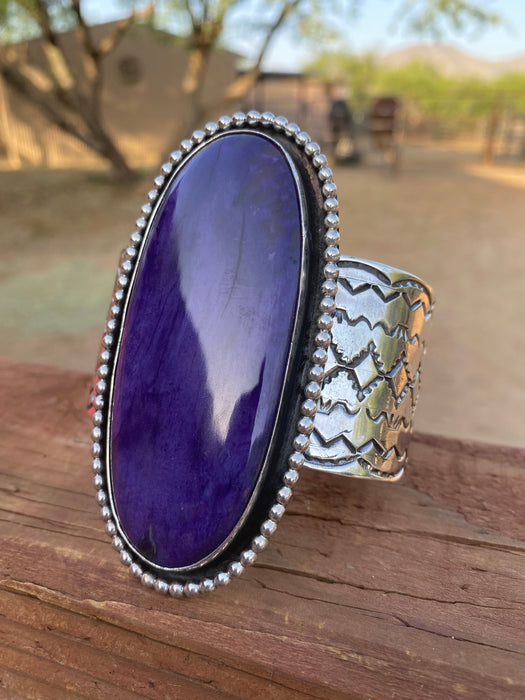 Jennifer Garcia Sterling Silver & Charoite Cuff Bracelet