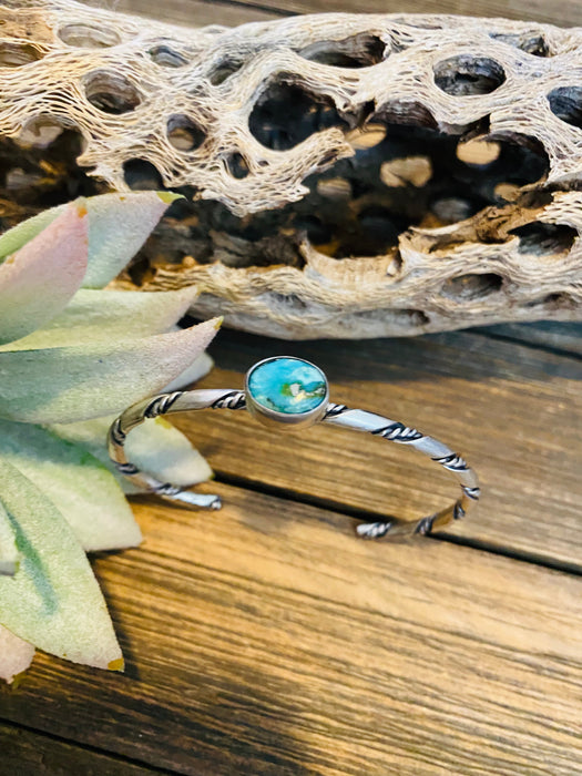 Navajo Sterling Silver & Sonoran Mountain Turquoise Cuff Bracelet